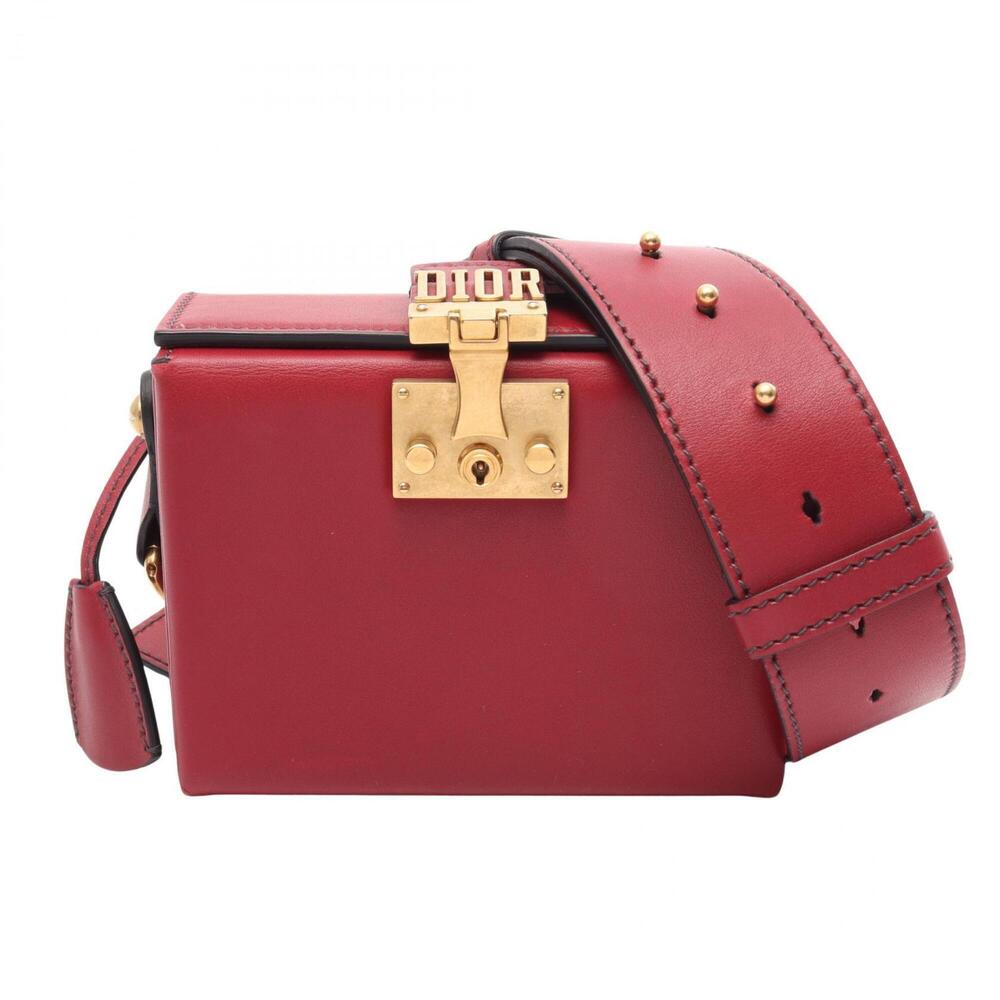 Christian Dior Dior Addict Small Box Shoulder Bag Handbag Leather Women's Red